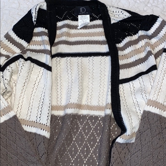 Crochet Striped Long Cardigan Medium - Picture 3 of 4